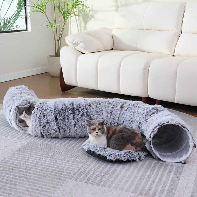 Cat Tunnel With Cat Bed For Indoor Cats Multifunctional Cat Playground Toys Hideplace For Small Medium Large Cats